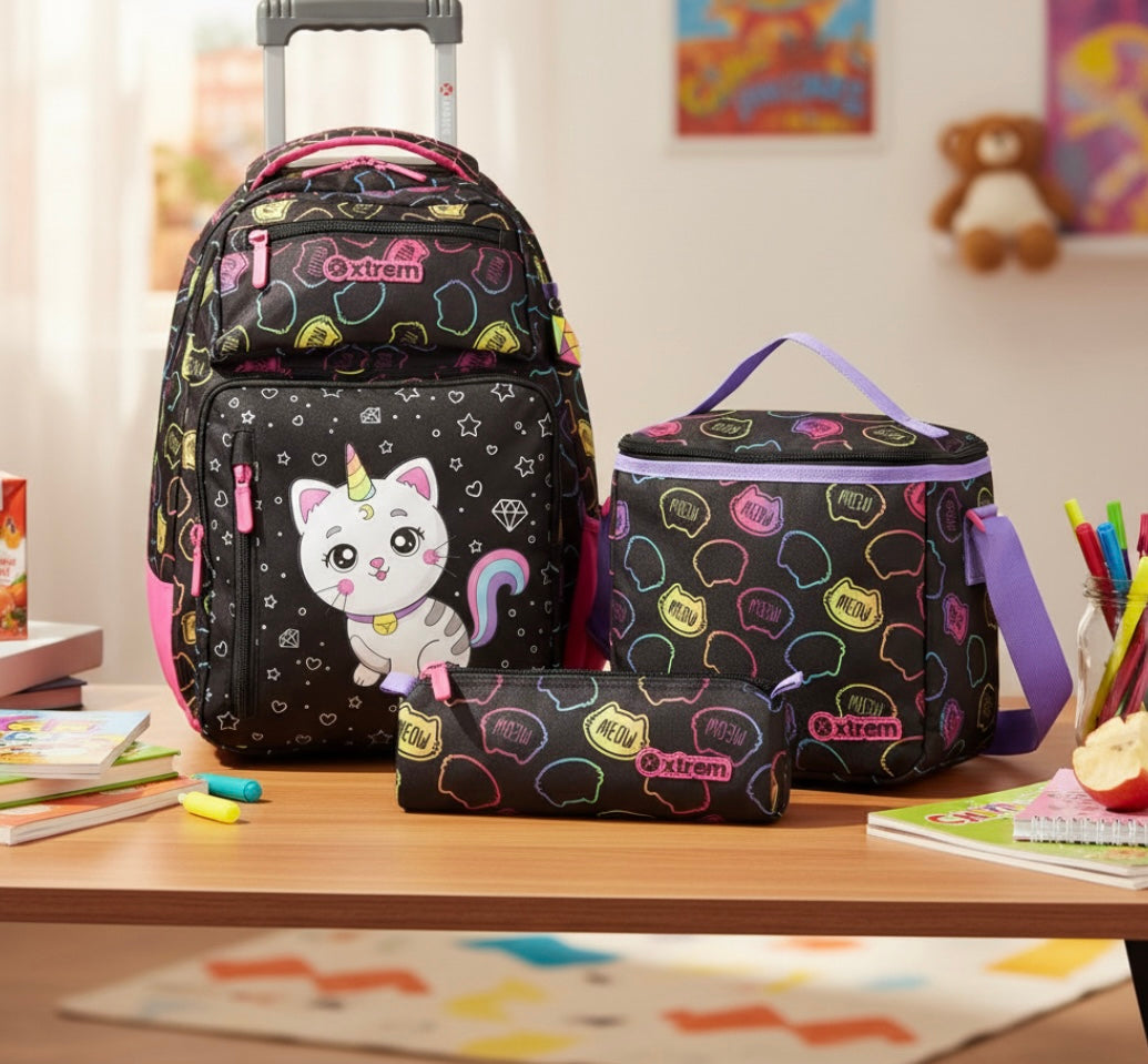 Mochila gatito tripack xtrem