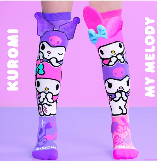 Calcetines 3D Kuromi y my Melody